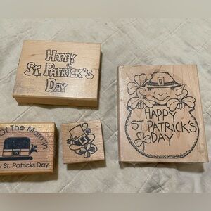 St. Patrick's Day Wooden Stamps lot